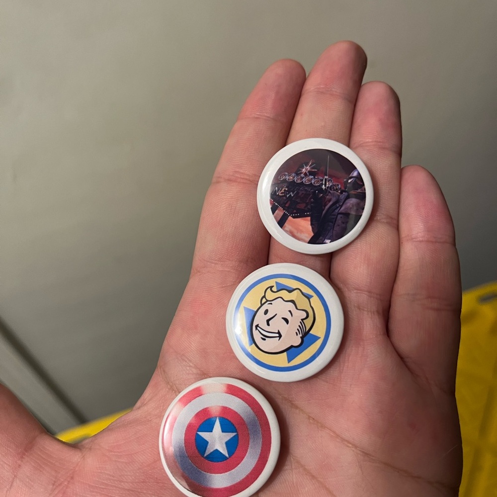 Set of Three Themed Pinback Buttons